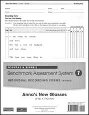 Recording Forms 10pack Anna's New Glasses (System 1)