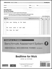 Recording Forms 10pack Bedtime for Nick (System 1)