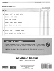 Recording Forms 10pack All About Koalas (System 1)