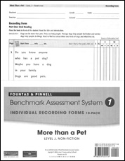 Recording Forms 10pack More Than a Pet (System 1)