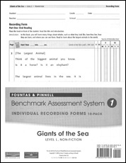 Recording Forms 10pack Giants of the Sea (System 1)