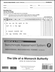 Recording Forms 10pack The Life of a Monarch Butterfly (System 1)