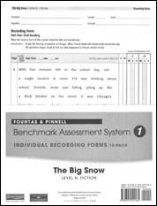 Recording Forms 10pack The Big Snow (System 1)