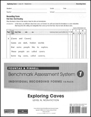 Recording Forms 10pack Exploring Caves (System 1)
