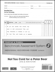 Recording Forms 10pack Not Too Cold for a Polar Bear (System 2)