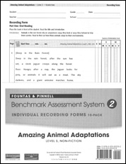 Recording Forms 10pack Amazing Animal Adaptations (System 2)