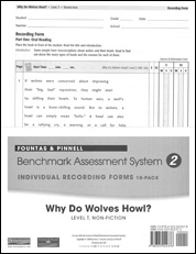 Recording Forms 10pack Why Do Wolves Howl? (System 2)