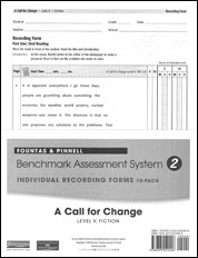 Recording Forms 10pack A Call for Change (System 2)