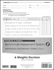 Recording Forms 10pack A Weighty Decision (System 2)