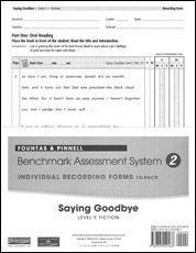 Recording Forms 10pack Saying Goodbye (System 2)