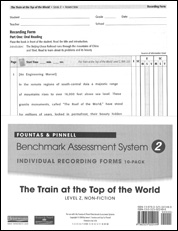 Recording Forms 10pack The Train at the Top of the World (System 2)