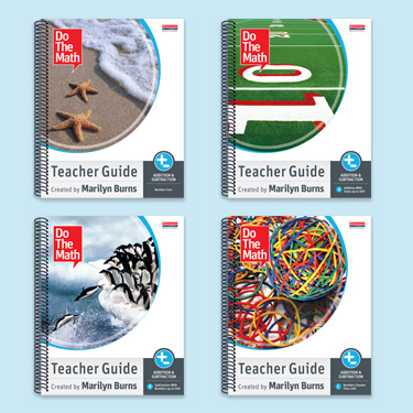 Four Do The Math Teacher Guide books for addition and subtraction