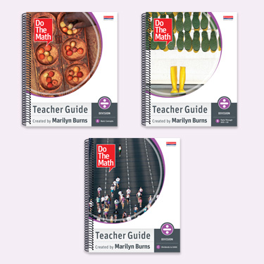 Three Do The Math Teacher Guide books for division