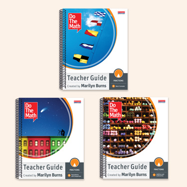 Three Do The Math Teacher Guide books for fractions