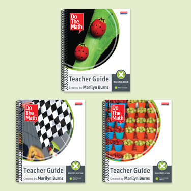 Three Do The Math Teacher Guide books for multiplication