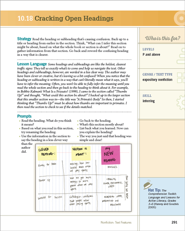 Supporting Comprehension in Nonfiction - Text Features