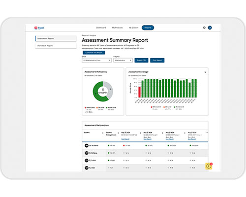 Screens showing reports