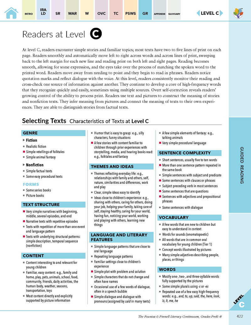 Fountas And Pinnell Chart Pdf